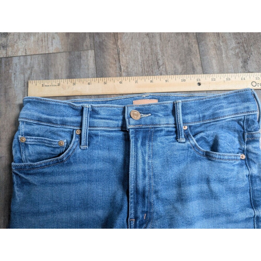 Mother The Insider Crop Step Fray Jeans Women's 28 Monkey In The Middle 26" In - Picture 4 of 6